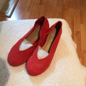 Eileen Fisher beautiful red flat suede!